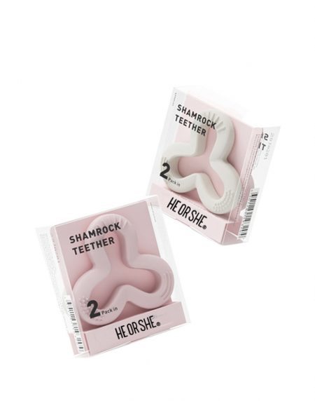 2 Mordedores de silicona libre de BPA Trébol Pink+White